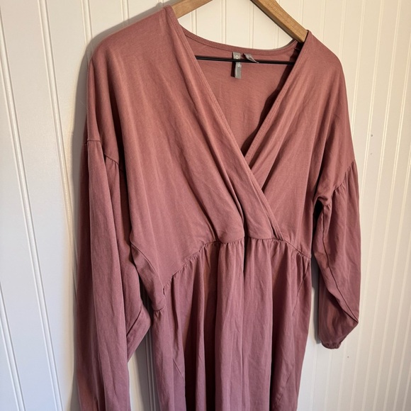 ASOS Women’s Pink V Neck Long Sleeve Dress 100% Cotton Size 4 - Picture 2 of 11